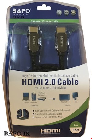  کابل اچ دی ام آی 3 متر بافو                                      کابل HDMI مش متال 3 متر بافو                               HDMI 3M Mesh Metal BAFO                     قیمت کابل اچ دی ام ای 3 متر بافو       