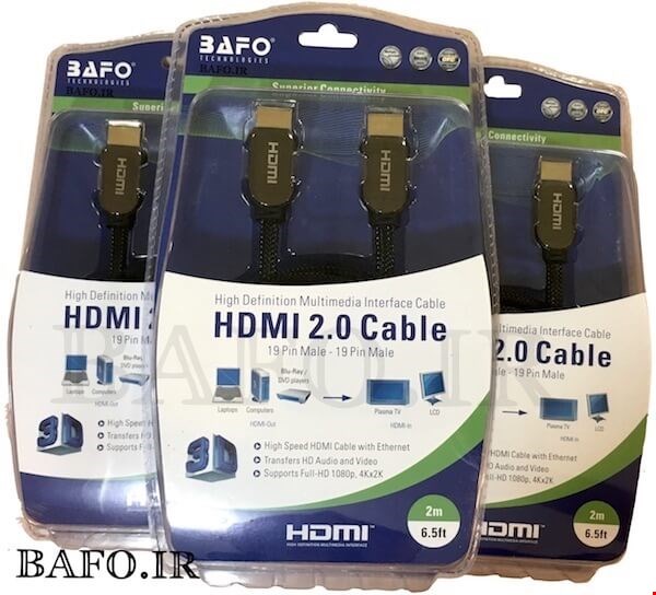 کابل اچ دی ام آی 5 متر بافو | کابل HDMI مش متال 5 متر بافو | HDMI 5M Mesh Metal BAFO