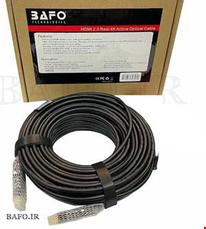  کابل HDMI 50M Ver2.0 4K 60Hzکابل HDMI 2.0 Real 4K Active Optical Cableکابل HDMI AOC 50M BAFOکابل اچ دی ام آی 50 متر اپتیکال بافو