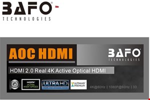  HDMI 25M Ver2.0 4K 60Hz |کابل بافو HDMI 2.0 Real 4K Active Optical Cable | کابل HDMI AOC 25M BAFO