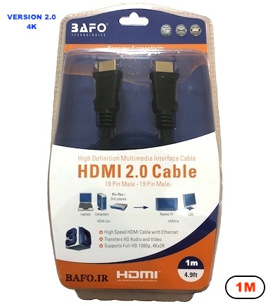 کابل HDMI VER2.0 4K 1m BAFO