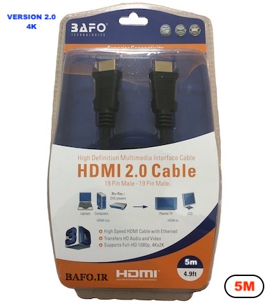  کابل اچ دی ام ای نیم متری بافو کابل  HDMI 50CM BAFO                   قیمت کابل hdmi نیم متر بافو  