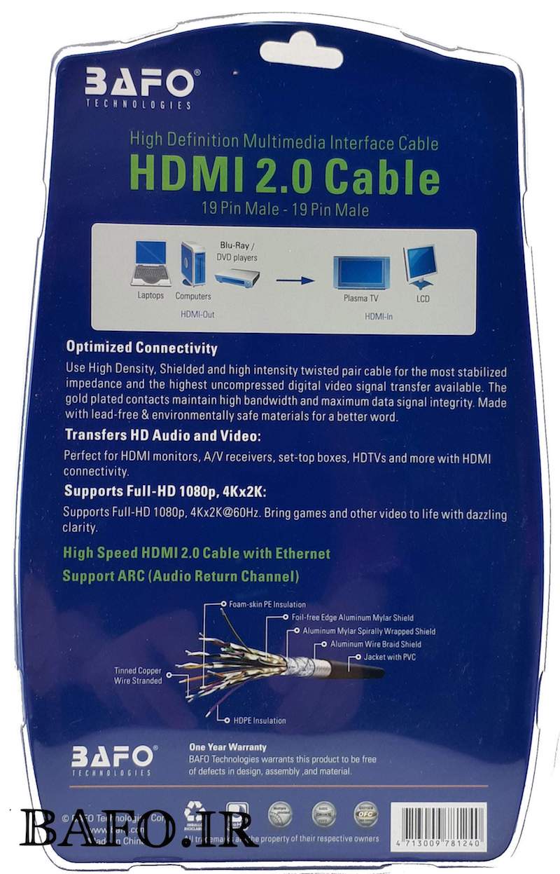 کابل HDMI ورژن ۲ کوتاه
