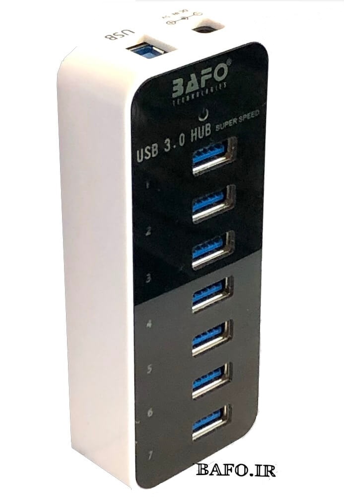 هاب USB 3.0 هفت پورت بافو مدل HUB BAFO BF-H 306 همراه با کابل و آداپتور       نمایندگی بافو               قیمت هاب یو اس بی سه بافو             محصولات بافو                BAFO BF-H306 USB3.0 7 port HUB Super Speed     هاب USB 3.0 هفت پورت بافو              بهترین هاب  