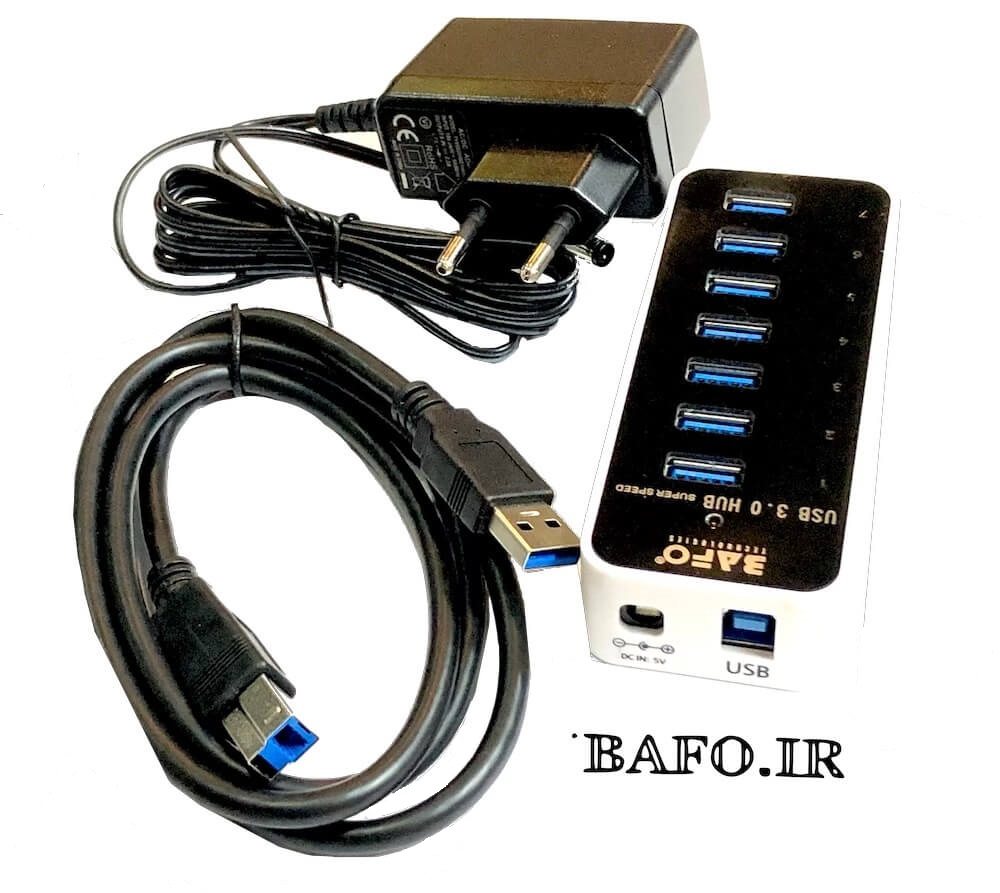  هاب 7 پورت USB 3.0 بافو مدل BF-H306            هاب 7 پورت USB 3.0 بافو BF-H306                     هاب 306 بافو               قیمت هاب هفت پورت بافو                   هاب USB 3.0 هفت پورت بافو مدل HUB BAFO BF-H 306 همراه با کابل و آداپتور       هاب یو اس بی سه هفت پورت بافو 