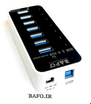 هاب USB 3.0 هفت پورت بافو مدل HUB BAFO BF-H 306 همراه با کابل و آداپتور