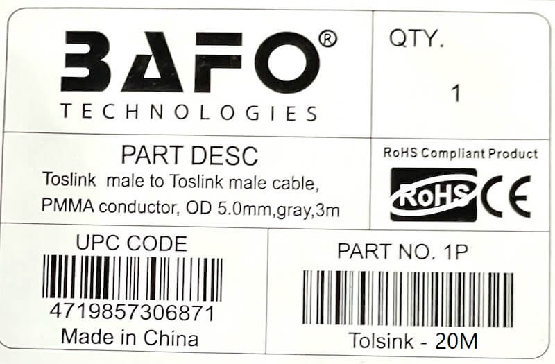  کابل اپتیکال 20 متری صدا TOSLINK               نمایندگی بافو     بهترین کابل اپتیکال         کابل اپتیکال بافو              کابل TOSLINK            بهترین کابل اپتیکال     