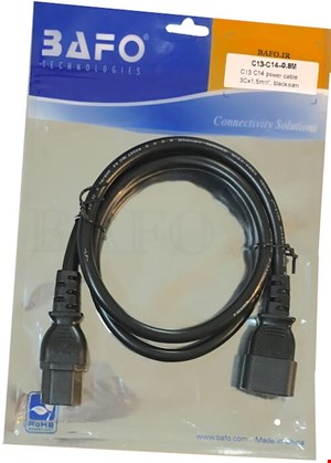 کابل C13 به C14 بافو              بهترین کابل C13 TO C14               نمایندگی بافو                 BAFO                  کابل برق بک تو بک 0.6 متر بافو              