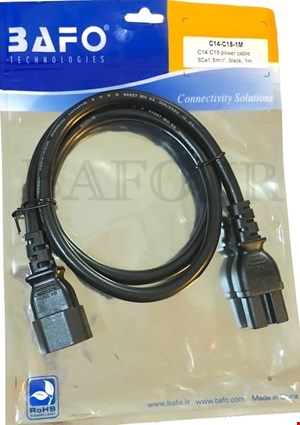 کابل برق بک تو بک ۱ متر بافو              Back To Back C14-C15 1M Bafo            کابل برق Back to Back  bafo             قیمت کابل برق بک تو بک بافو