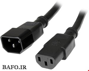  کابل برق بک تو بک بافو با داشتن سه سیم با سطح مقطع 1mm و داشتن سری های رابط C13 و C14 و طول کابل ۴۰ سانتی متر جهت اتصال به UPS می‌تواند بهترین انتخاب باشد که توانایی عبور جریان ۱۰ آمپری را از خود دارد.