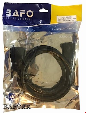  کابل برق بک تو بک بافو مدل C14-C19 با طول 1 متری مناسب برای سرور ها, UPS و PDU به ضخامت 3X1.5mm  تا توان عبور جریان 16 آمپر 