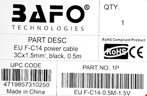  کابل برق مادگی به c14 نیم متری بافو کابل خروجی پریز دوشاخه از ups pdu