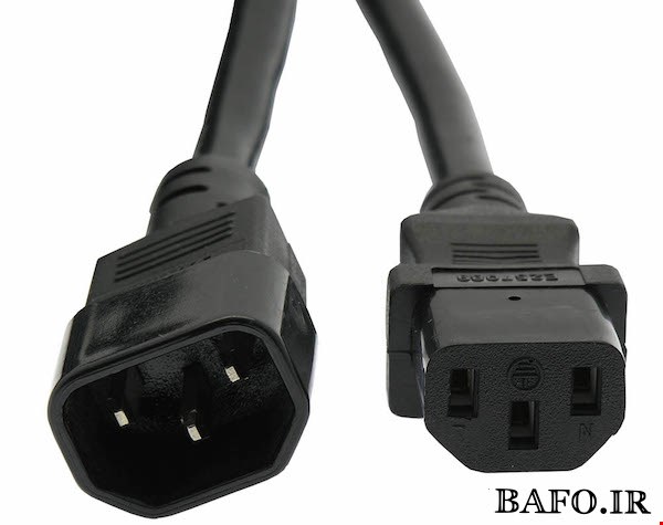 کابل برق بک تو بک 0.8 متر بافو | Back To Back C14 - C13 |  ضخیم3X1 | کابل برق بک تو بک 0.8 متر فینو PHINO