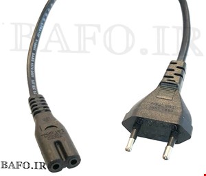  کابل برق دوپین چاکدار رادیویی شیار دار بافو | کابل برق لپ تاپ رادیویی | کابل برق دو پین لپ تاپ بافو مدل EU-C5 |  کابل برق دوپین چاکدار رادیویی شیار دار فینو PHINO