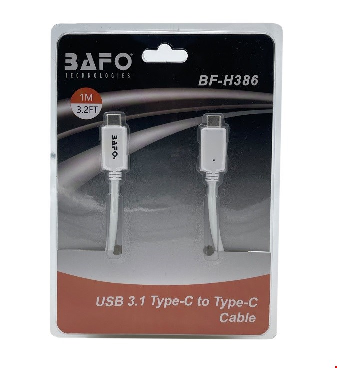کابل دو سر تایپ سی بافو مدل BF-H386 طول 1 متر | کابل BAFO BF-H386 USB 3.1 Type C To Type C 1M Cable