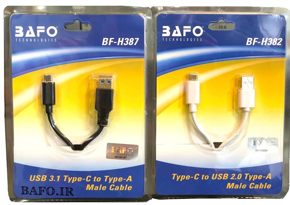  کابل  یو اس بی به تایپ سی مدل 387 بافو          کابل تایپ سی به Type-C بافو مدل BF-H387 به طول 1 متر               قیمت کابل  usb 3.1 type-c to type-a bafo                  کابل تایپ سی به TYPE-A بافو  