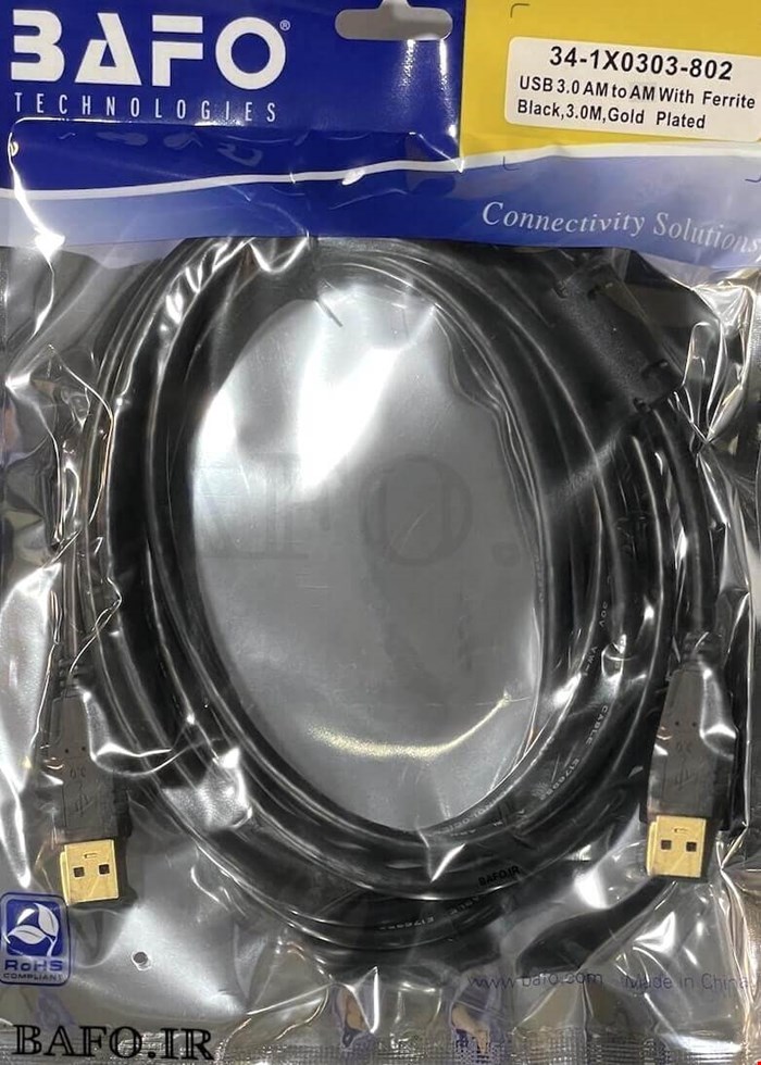 کابل لینک دوسر usb بافو | کابل هارد اکسترنال دو سر usb | بافو USB3.0 AM/AM