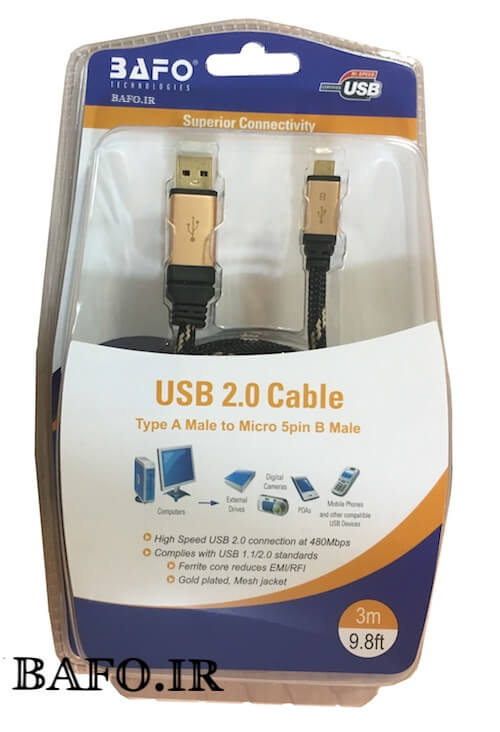 کابل میکرو usb بافو ۳ متر