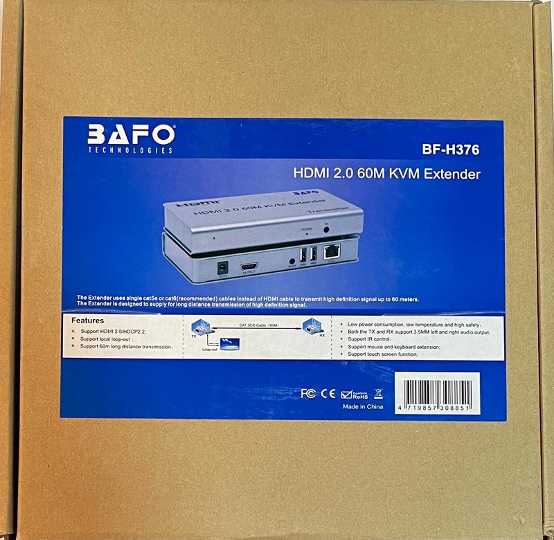  اکستندر 4K HDMI  extender  120M  4K@30Hz  EDID Support                     اکستندر اچ دی ام ای بافو تا 120 متر به همراه EDID       قیمت اکستندر بافو         اکستندر اچ دی ام ای         اکستندر HDMI              بهترین اکستندرHDMI 