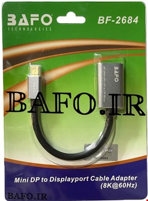  تبدیل مینی دیسپلی پورت به دیسپلی پورت بافو | مبدل  mini DP to DisplayPort 8k 60Hz BF-2684