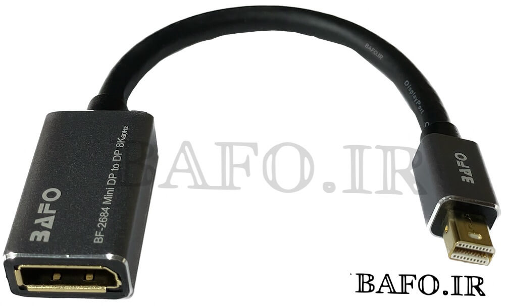  کابل مینی دیسپلی به دیسپلی        کابل تبدیل mini displayport به displayport          کابل Mini DisplayPort به DisplayPort بافو              کابل تبدیل Mini Display به HDMI بافو BF-2684  
