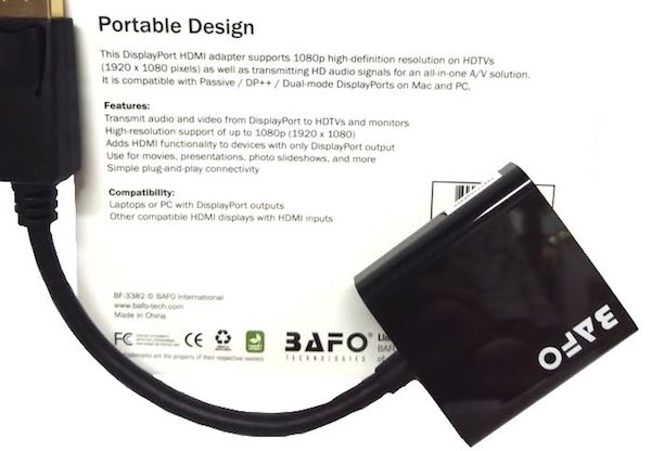 راهنمای دیسپلی پورت به اچ دی ام آی بافو bf-3382