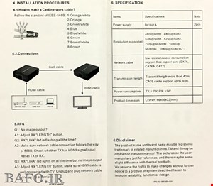 دستگاه تبدیل HDMI به  شبکه بافو جهت انتقال کابل اچ دی ام ای با استفاده از کابل شبکه                           مبدل اچ دی ام آی شبکه ۶۰ متر              اکستندر HDMI بافو               Extender HDMI BAFO 60M                      افزایش دهنده طول HDMI bafo با کابل شبکه        نمایندگی محصولات بافو