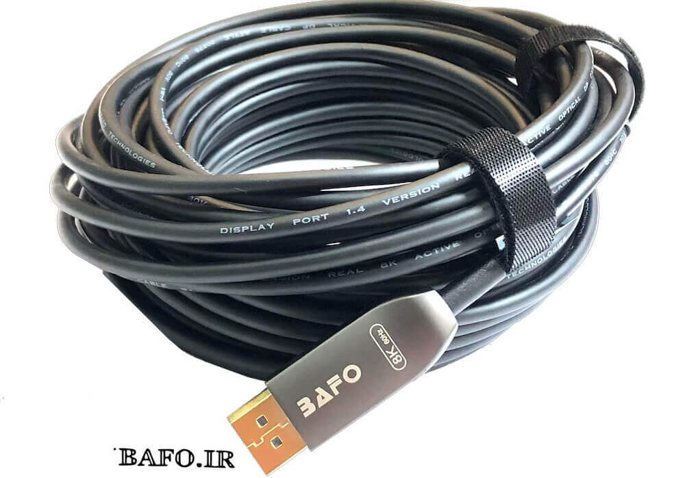  کابل دیسپلی بافو 8K ورژن 14 متراژ 20 متری فیبر نوری                   قیمت کابل DISPLAY PORT 8K BAFO              محصولات بافو              نمایندگی بافو               کابل DISPLAYPORT 8K 20M ACTIVE BAFO  