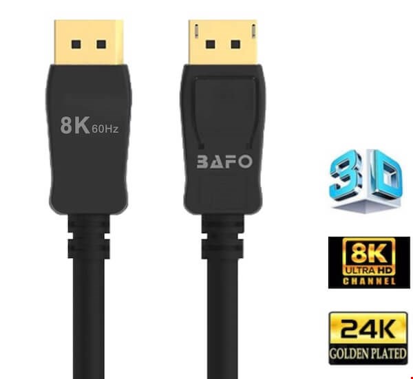 کابل Display Cable ۵M بافو | کابل دیسپلی پورت بافو ۸ کی ۵ متری