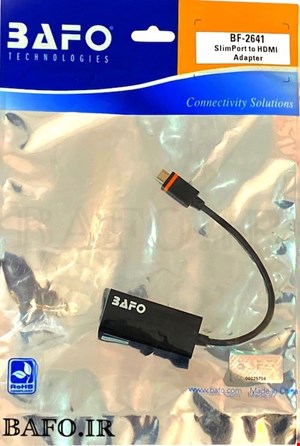  مبدل اسلیم پورت به اچ دی ام ای برند بافو مدل BF-2641 جهت اتصال گوشی با پورت اسلیم پورت به تلوزیون و یا ویدیو پروژکتور                    تبدیل اسلیم پورت به HDMI        قیمت مبدل slimport to HDMI bafo