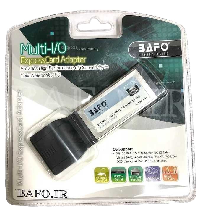 کارت 2 پورت  PCMCIA Express                           قیمت کارت PCMCIE-A BAFO 1394a                           کارت تبدیل pumice-a  بافو                محصولات بافو                     نمایندگی محصولات بافو                               